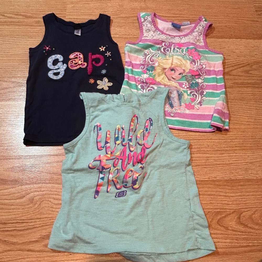 Girls‎ Tank Top Bundle BabyGap Disney Elsa Skechers Hooded Mint Navy Size 4-5T